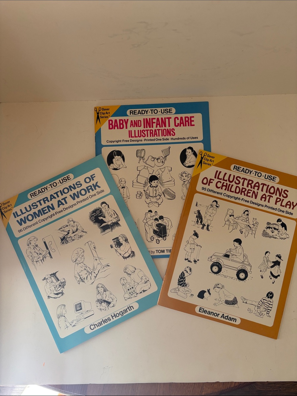 Ready-to-Use Illustrations Bookset of 3 VTG clip art from the 1980's